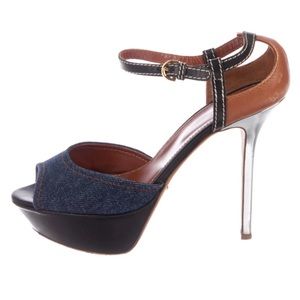 Sergio Rossi Shoes Sergio Rossi Denim Platform Heel Poshmark